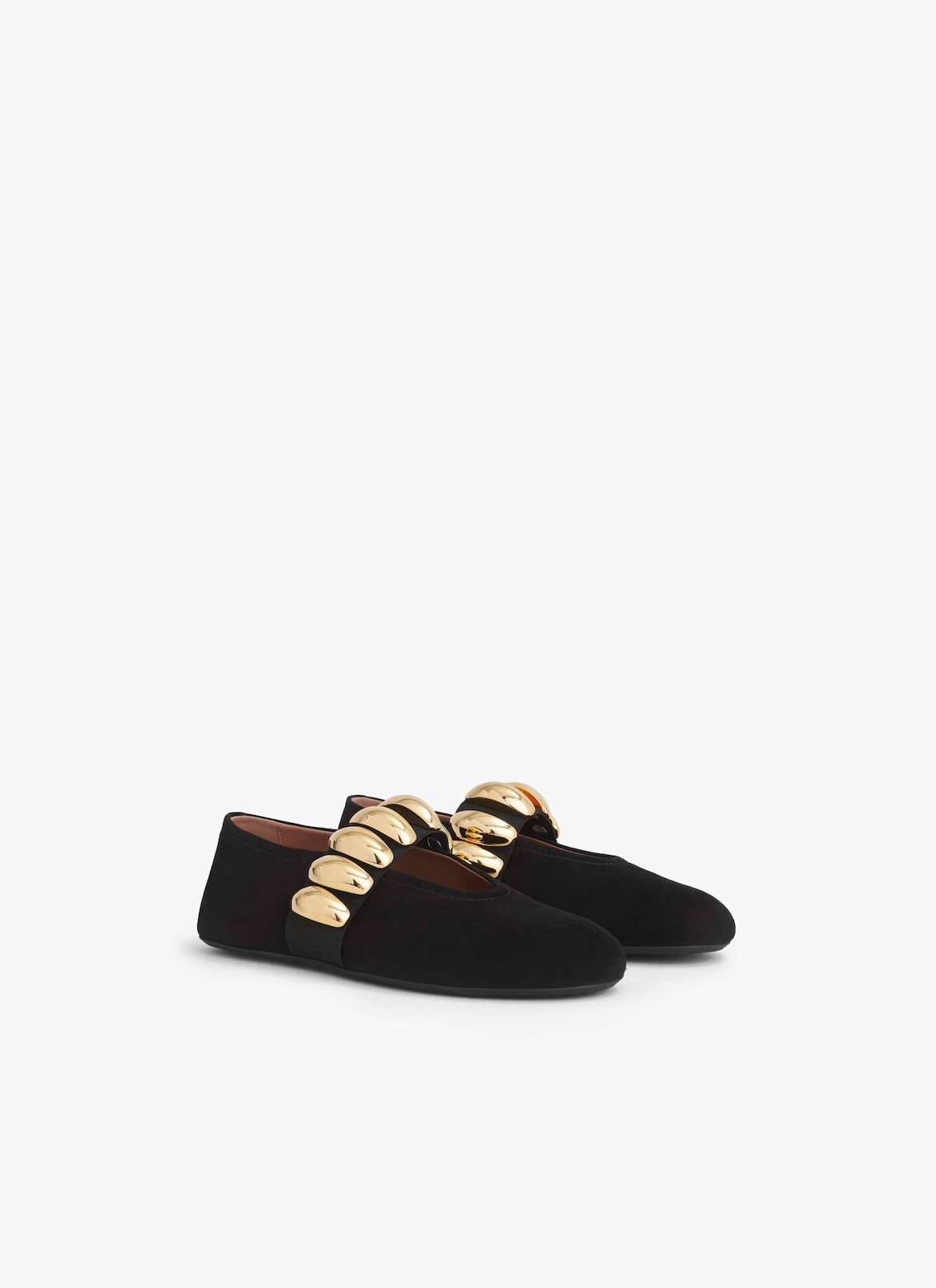 JEWEL BALLET FLATS IN SUEDE ALAÏA BLACK JEWEL BALLET FLATS IN SUEDE